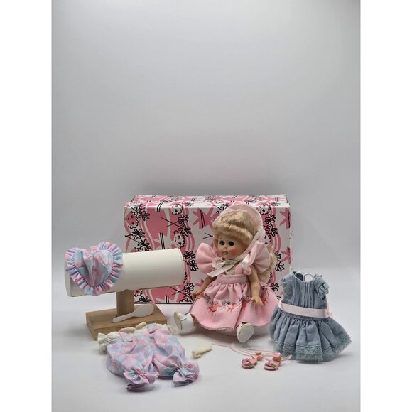 Unique Collectible Ginny Doll 8" Blonde Hair Pink Dress Original Box & Accessori - Picture 1 of 8